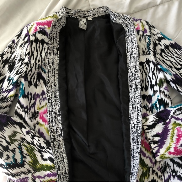 Silk Land collection blazer women’s Sz S multicolor ling sleeve 100% cotton - Picture 5 of 11